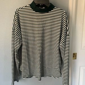 Green and white striped long sleeve